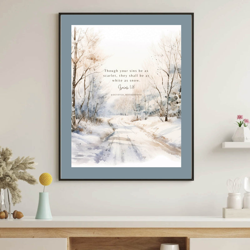 White As Snow (Isaiah 1:18) Digital Print